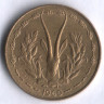 Монета 5 франков. 1960 год, Западно-Африканские Штаты.