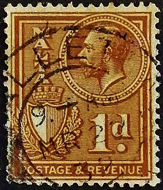 Почтовая марка (1 c.). "Король Георг V". 1930 год, Мальта.