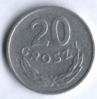 Монета 20 грошей. 1967 год, Польша.