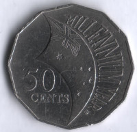 Монета 50 центов. 2000 год, Австралия. Миллениум.