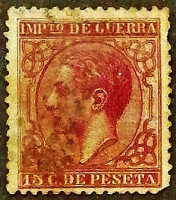 Почтовая марка. "Король Альфонсо XII". 1877 год, Испания.