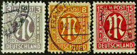 Набор почтовых марок (3 шт.). "Стандарт". 1945 год, Германия (Американо-Британская оккупация (Бизония)).