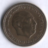 Монета 1 песета. 1953(60) год, Испания.