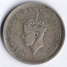 Монета 1/2 рупии. 1942(b) год, Британская Индия.