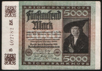 Бона 5000 марок. 1922 год "B", Веймарская республика.