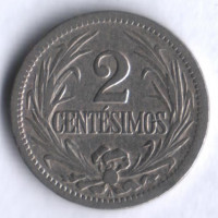 2 сентесимо. 1901 год, Уругвай.
