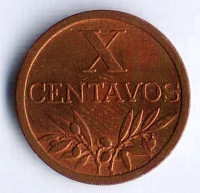 Монета 10 сентаво. 1955 год, Португалия.