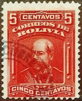 Почтовая марка (5 c.). "Нарцисо Камперо". 1901 год, Боливия.