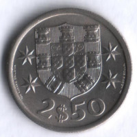 Монета 2,5 эскудо. 1968 год, Португалия.