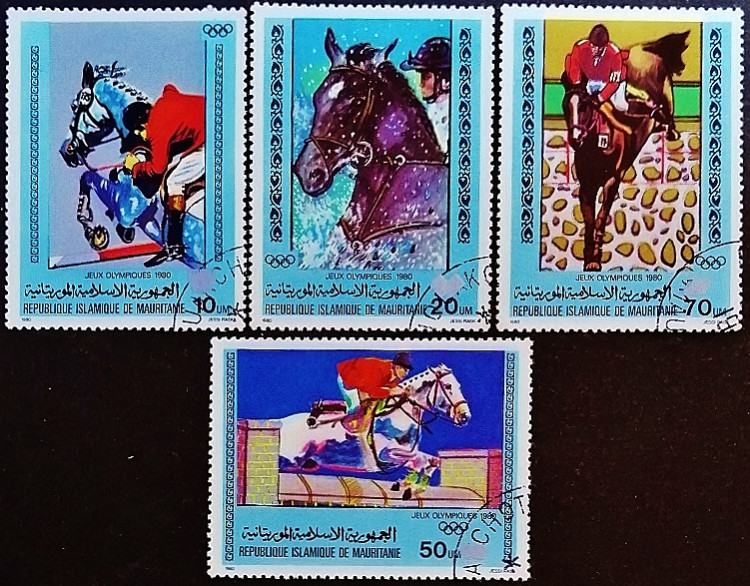 Набор почтовых марок (4 шт.). "Летние Олимпийские игры, Москва`1980". 1980 год, Мавритания.