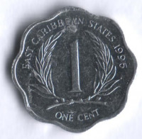 Монета 1 цент. 1996 год, Восточно-Карибские государства.