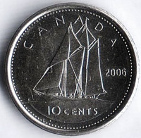 Монета 10 центов. 2006(P) год, Канада.