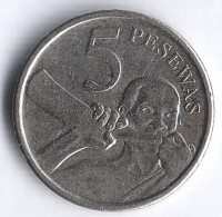 Монета 5 песев. 2012 год, Гана.