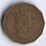 Монета 10 центов. 1970 год, Сейшельские острова.