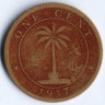 Монета 1 цент. 1937 год, Либерия.