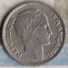Монета 10 франков. 1947(B) год, Франция. Малая голова, гибрид.