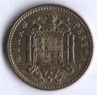 Монета 1 песета. 1953(61) год, Испания.