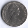 Монета 6 пенсов (5 центов). 1964 год, Родезия.