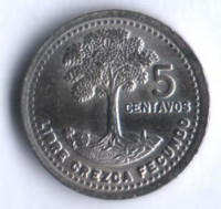 Монета 5 сентаво. 1993 год, Гватемала.