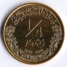 Монета 1/4 динара. 2014 год, Ливия.