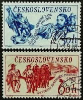 Набор почтовых марок (2 шт.). "Словацкое восстание 1848 года". 1968 год, Чехословакия.