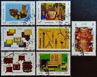 Набор почтовых марок (7 шт.). "Ремесленные изделия". 1988 год, Афганистан.