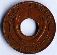 Монета 1 цент. 1930 год, Британская Восточная Африка.