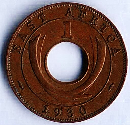 Монета 1 цент. 1930 год, Британская Восточная Африка.