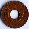 Монета 1 цент. 1930 год, Британская Восточная Африка.