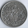 Монета 200 эскудо. 1997 год, Португалия. Святой Франциск Ксаверий.