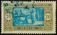 Почтовая марка (20 c.). "Местный рынок". 1927 год, Сенегал.