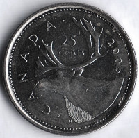 Монета 25 центов. 2005(P) год, Канада.