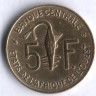 Монета 5 франков. 2002 год, Западно-Африканские Штаты.