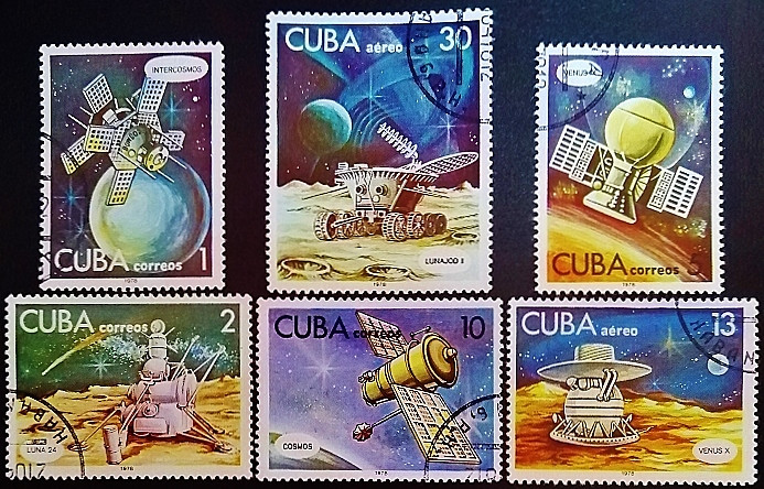 Набор почтовых марок (6 шт.). "День космонавтики". 1978 год, Куба.