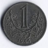Монета 1 крона. 1944 год, Богемия и Моравия.