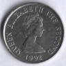 Монета 10 пенсов. 1992 год, Джерси.