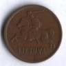 Монета 5 центов. 1936 год, Литва.