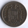 Монета 1 песета. 1953(62) год, Испания.