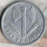 Монета 2 франка. 1944(C) год, Франция.