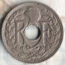 Монета 5 сантимов. 1926 год, Франция.