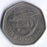 Монета 1 доллар. 1994 год, Барбадос.