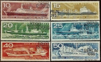 Набор почтовых марок (6 шт.). "Кораблестроение". 1971 год, ГДР.