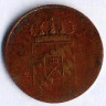 Монета 1 пфенниг. 1833 год, Бавария.