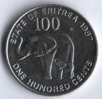 100 центов. 1997 год, Эритрея.