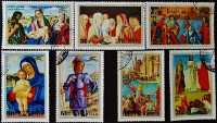 Набор почтовых марок (7 шт.). "Картины венецианских мастеров". 1972 год, Монголия.