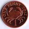Монета 1 пенни. 2012 год, Гернси.