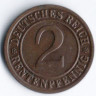2 рентенпфеннига. 1923 год (D), Веймарская республика.