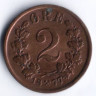 Монета 2 эре. 1877 год, Норвегия.