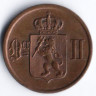Монета 2 эре. 1877 год, Норвегия.