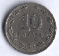 Монета 10 сентаво. 1925 год, Аргентина.